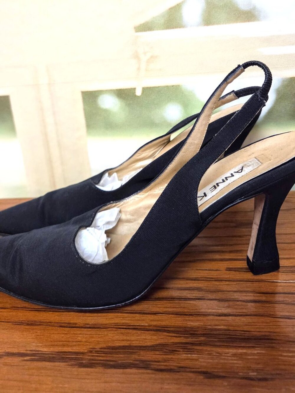 Anne Klein Black Slingback Heels